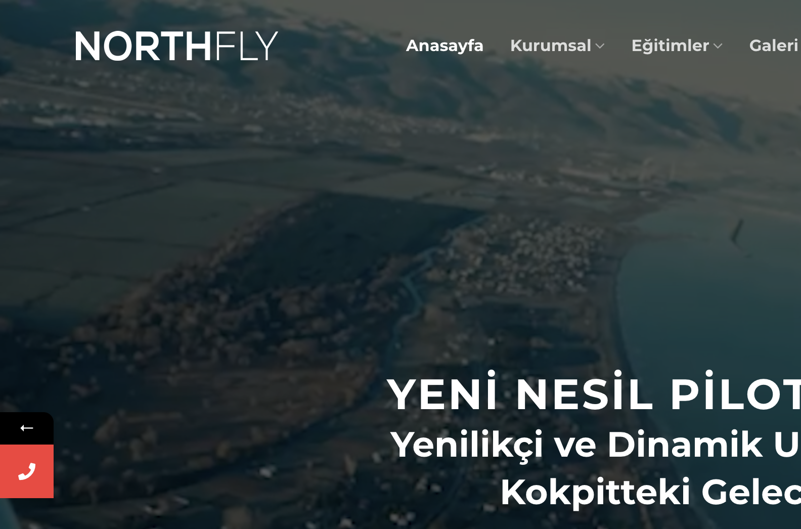 NorthFLY Uçuş Akademisi web sitesinin ana sayfası
